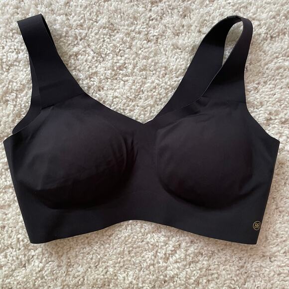 Honey Love Pullover V-Neck Bra, 1X Wireless Black Soft Form Comfy - Picture 3 of 9